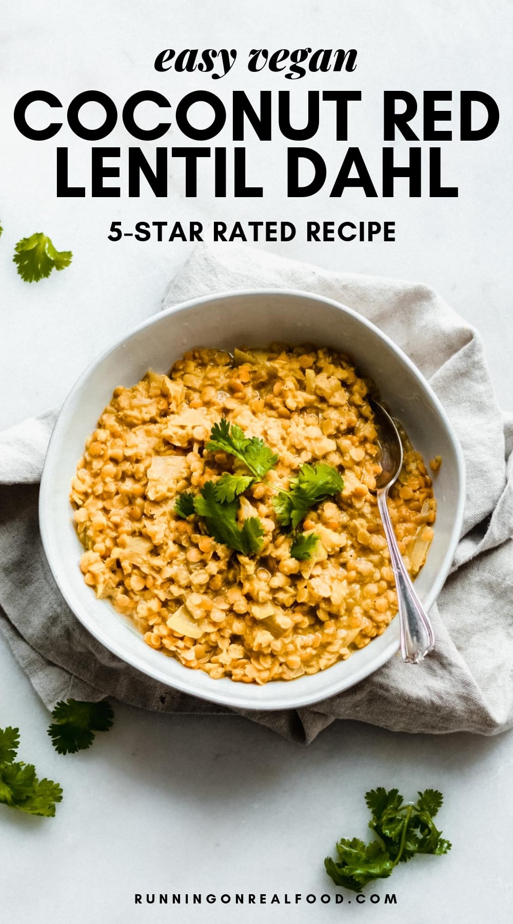 Coconut red lentil dalh recipe from Running on Real food.