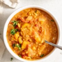 Healthy Vegan Butternut Squash Lentil Soup Recipe
