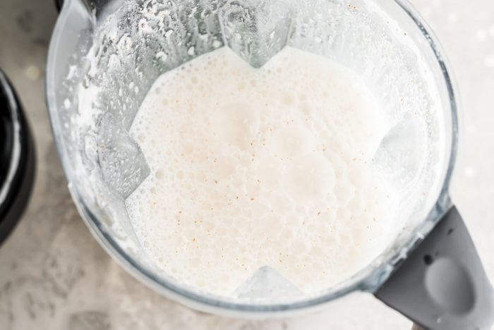 Blended Homemade Almond Milk in a Vitamix Blender