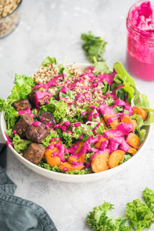 Vegan Tempeh Quinoa Macro Bowl - Running on Real Food